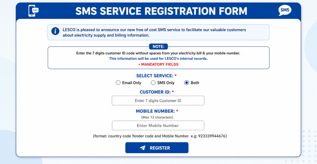 SMS Registration
